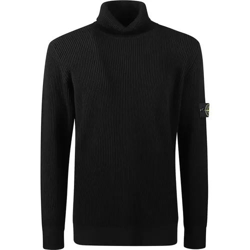 Gemütlicher Strickpullover mit Rollkragen , Herren, Größe: M - Stone Island - Modalova