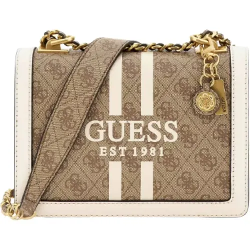 Braune Logo Abey Schultertasche - Guess - Modalova