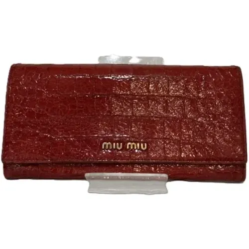 Pre-owned Leather wallets , female, Sizes: ONE SIZE - Miu Miu Pre-owned - Modalova