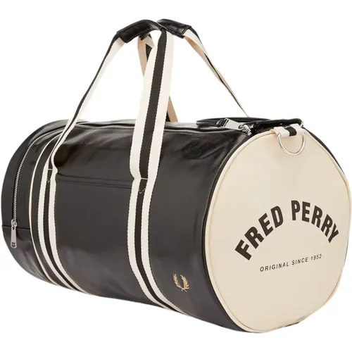 Klassische Barrel-Tasche in Schwarz Ecru , unisex, Größe: ONE Size - Fred Perry - Modalova