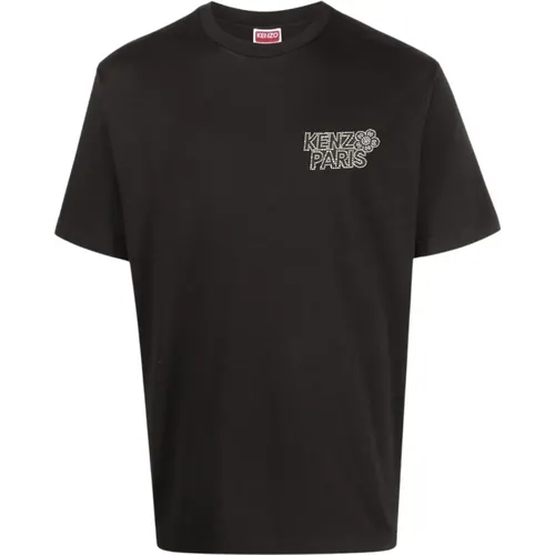 Baumwoll Logo Patch T-shirt , Herren, Größe: S - Kenzo - Modalova