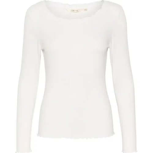 Crribba Ls T-Shirt Top Snow , Damen, Größe: S - Cream - Modalova