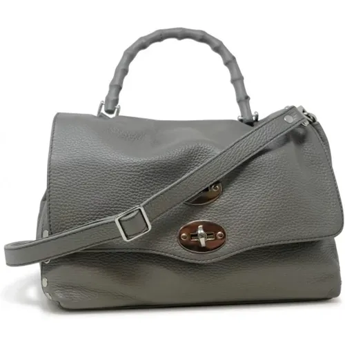 Grey Shoulder Bag with Bamboo Detail , female, Sizes: ONE SIZE - Zanellato - Modalova