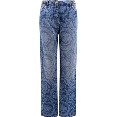 Barock Laserdruck Jeans mit Medusa-Details , Damen, Größe: W26 - Versace - Modalova