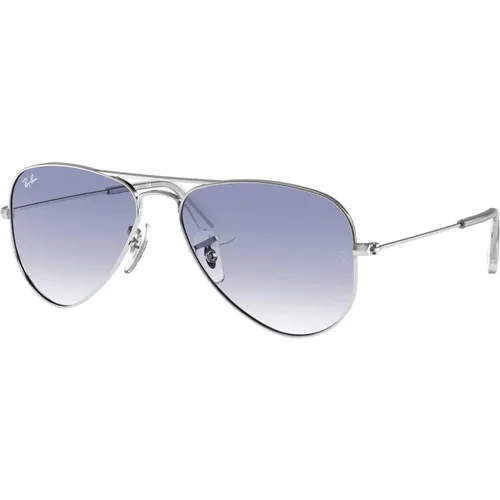 Junior Aviator Sunglasses Silver Blue Gradient , unisex, Sizes: 52 MM - Ray-Ban - Modalova