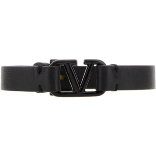 VLogo Signature Leather Bracelet , male, Sizes: ONE SIZE - Valentino Garavani - Modalova