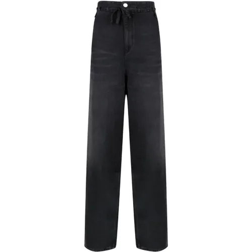 Schwarze Straight-leg Hose mit Kordelzug - Isabel marant - Modalova