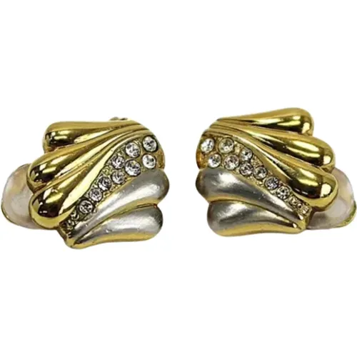 Pre-owned Gold earrings , female, Sizes: ONE SIZE - Yves Saint Laurent Vintage - Modalova