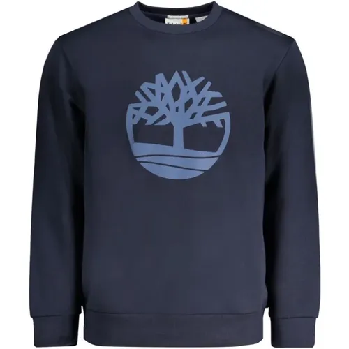 Blauer Baumwoll-Sweatshirt mit Logodruck , Herren, Größe: XL - Timberland - Modalova