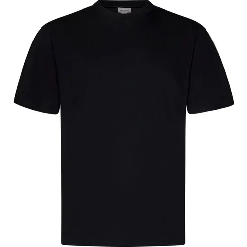 Schwarze T-Shirts und Polos mit Logobändern,Schwarzes T-Shirt mit Druck - alexander mcqueen - Modalova