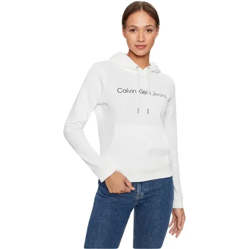 Iconischer Kapuzenpullover , Damen, Größe: M - Calvin Klein - Modalova