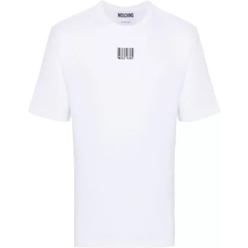 Barcode-Print T-Shirts und Polos , Herren, Größe: L - Moschino - Modalova