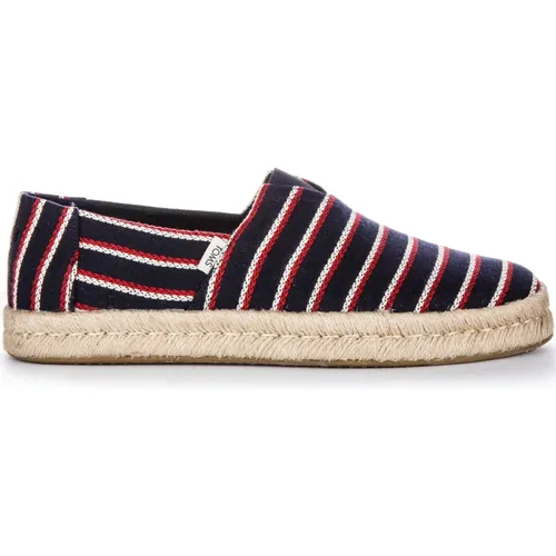 Navy Red Woven Espadrilles Men , male, Sizes: 10 1/2 UK, 9 UK, 8 UK, 9 1/2 UK - TOMS - Modalova