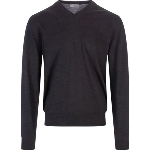 Sweaters Grey , male, Sizes: 2XL, XL, 5XL, 4XL, L, 3XL - Fedeli - Modalova