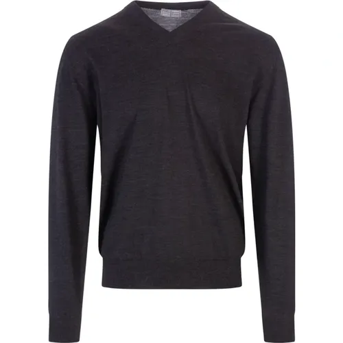 Sweaters Grey , male, Sizes: 2XL, XL, 5XL, 4XL, L, M, 3XL - Fedeli - Modalova
