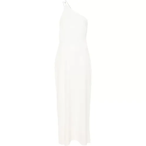 Weiße One-Shoulder Kleid , Damen, Größe: S - Calvin Klein - Modalova