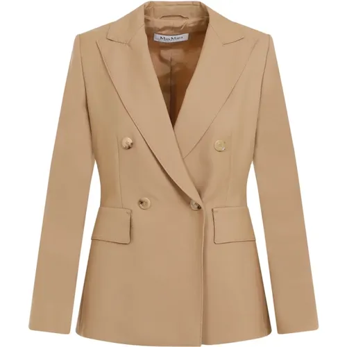 Beige Wool Blazer Sophisticated Style , female, Sizes: M, S, 2XS - Max Mara - Modalova