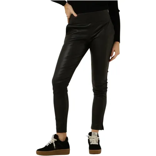 Schwarze Lederhose Colette , Damen, Größe: L - Ibana - Modalova