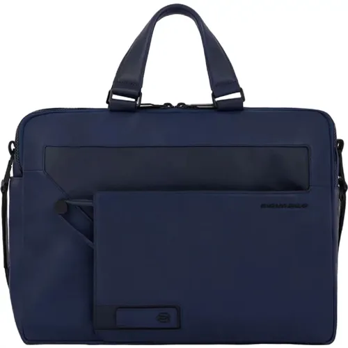 Blaue Unisex Handtasche Aktentasche , unisex, Größe: ONE Size - Piquadro - Modalova