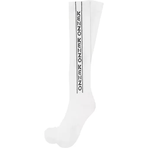 Weiße Logo Hohe Socken , unisex, Größe: XS - Kenzo - Modalova