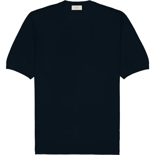 Linen Cotton Navy T-Shirt , male, Sizes: 2XL, S, L, M, XL - Altea - Modalova