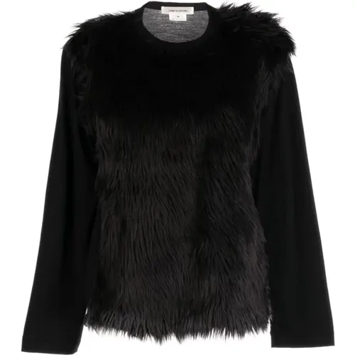 Fur-Detailing Long-Sleeve T-Shirt , female, Sizes: M, XS, S - Comme des Garçons - Modalova
