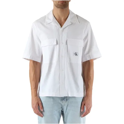 Stretch Seersucker Regular Fit Shirt , male, Sizes: M, XL, L, S - Calvin Klein Jeans - Modalova