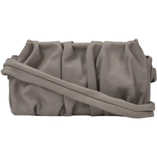 Luxurious Leather Vague Shoulder Bag in Taupe , female, Sizes: ONE SIZE - Elleme - Modalova