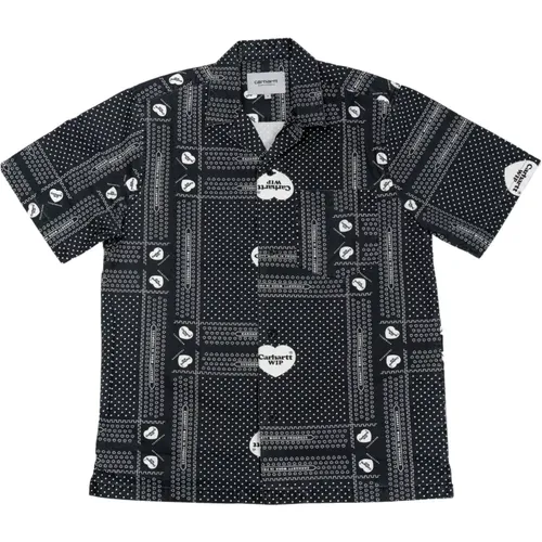 Heart Bandana camicia nera in cotone , male, Sizes: L, M, S, XL - Carhartt WIP - Modalova