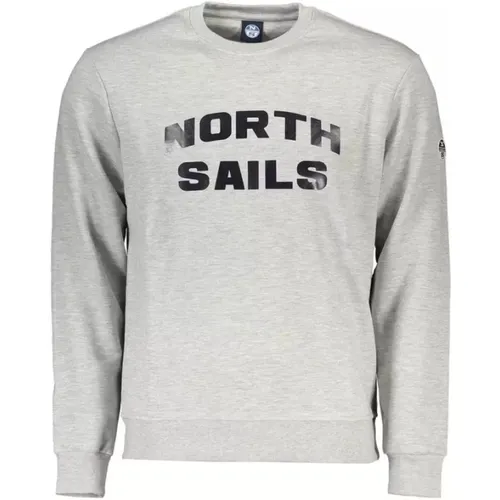 Eleganter grauer Rundhals-Sweatshirt , Herren, Größe: XL - North Sails - Modalova