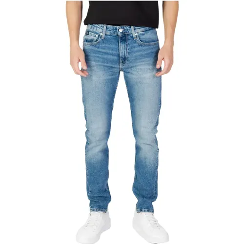 Hellblaue Reißverschluss und Knopf Jeans , Herren, Größe: W34 L32 - Calvin Klein Jeans - Modalova