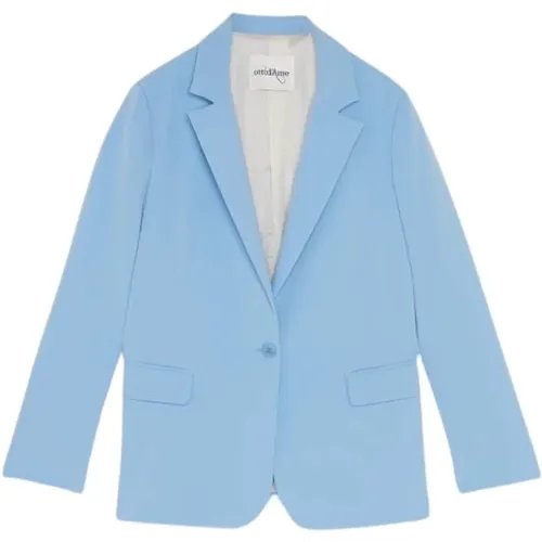 Blazer mit einem Knopf und Ton-in-Ton Revers , Damen, Größe: XS - Ottod'Ame - Modalova