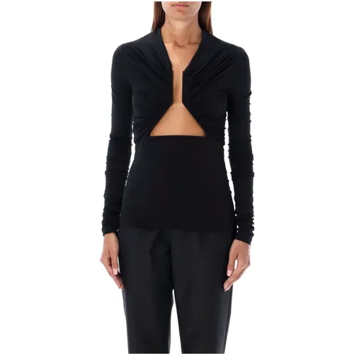 V-Neck Cut-Out Topwear , female, Sizes: XS - Rick Owens - Modalova