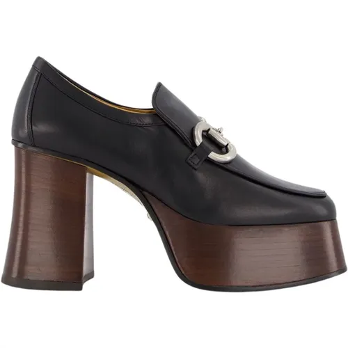 Leather Platform Loafer Pumps , female, Sizes: 2 UK, 7 UK - Gucci - Modalova
