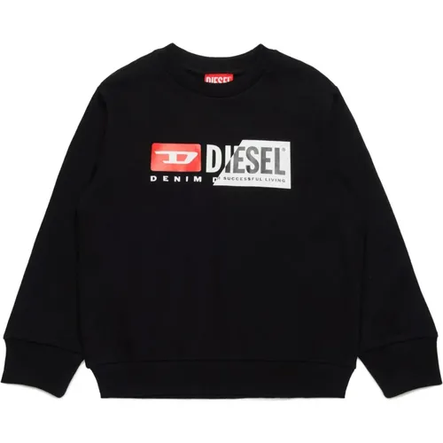 Sweatshirt mit Rundhalsausschnitt und doppeltem Logo - Diesel - Modalova
