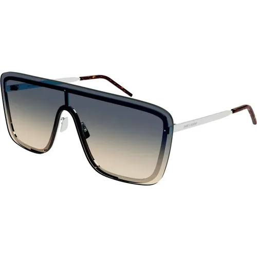 Silver/Grey Green Shaded Sunglasses , unisex, Sizes: ONE SIZE - Saint Laurent - Modalova