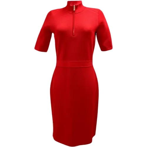 Rotes Neopren Stil Midi Kleid - Carolina Herrera - Modalova