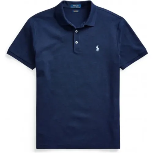 Slim Fit Short Sleeve Polo Spring Navy Heather , male, Sizes: S - Polo Ralph Lauren - Modalova