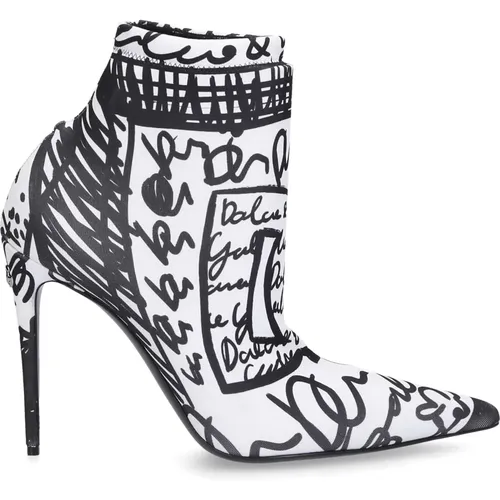 Heeled Boots with Budapest-inspired Design , female, Sizes: 6 1/2 UK, 5 1/2 UK, 6 UK, 8 UK, 4 1/2 UK, 7 UK, 3 UK, 4 UK, 5 UK - Dolce & Gabbana - Modalova