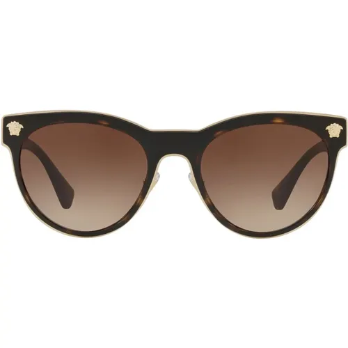 Phantos Sunglasses with Gradient Lens and Havana Frame , unisex, Sizes: 54 MM - Versace - Modalova