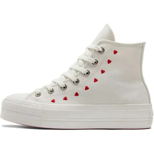 Red Hearts Sneakers , female, Sizes: 5 UK, 8 UK, 3 UK, 6 1/2 UK, 6 UK, 4 UK, 3 1/2 UK, 7 UK, 4 1/2 UK - Converse - Modalova