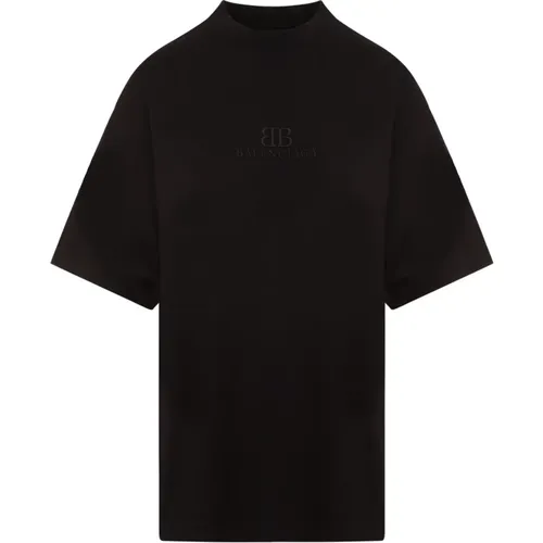 Gewaschenes Schwarzes T-Shirt - Balenciaga - Modalova