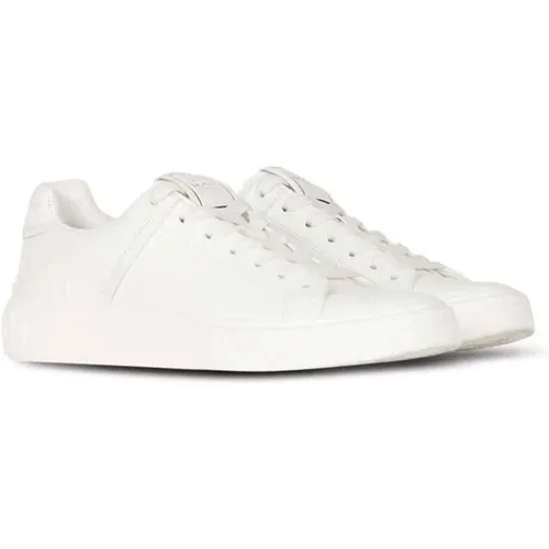 Weiße B-Court Low-Top Sneakers , Damen, Größe: 39 EU - Balmain - Modalova