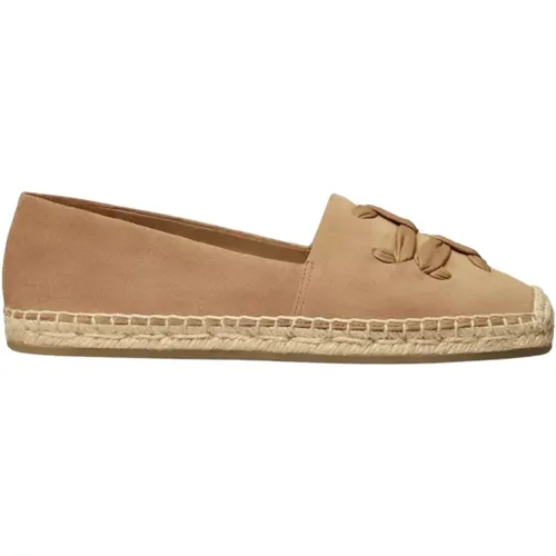 Beige Suede Espadrilles with Double T Logo , female, Sizes: 7 1/2 UK - TORY BURCH - Modalova