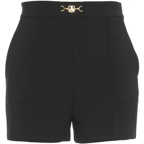 Schwarze Shorts Aw24 Modellhöhe 178cm , Damen, Größe: M - Elisabetta Franchi - Modalova