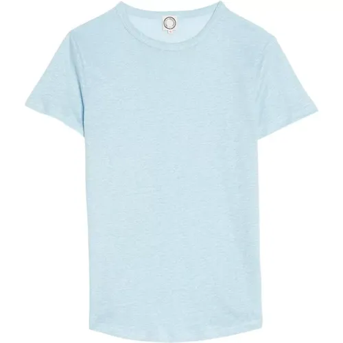 Hellblaues Leinen T-Shirt , Damen, Größe: S - Ines De La Fressange Paris - Modalova
