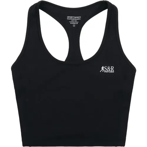 Schwarzes Logo Tanktop - Sporty & Rich - Modalova