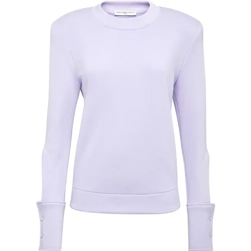 Buttoned Crewneck Sweatshirt , female, Sizes: 2XS, S, M, XS - MVP wardrobe - Modalova