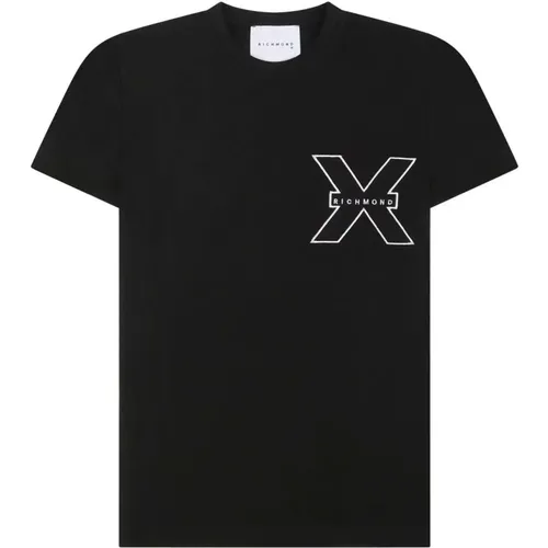 Logo Kontrast Kurzarm T-Shirt , Herren, Größe: 2XL - John Richmond - Modalova