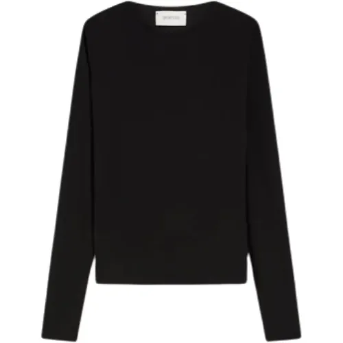 Schwarzes Jersey T-Shirt Regular Fit , Damen, Größe: S - SPORTMAX - Modalova
